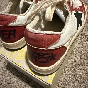 Boys size Golden Goose Red and White Sneakers Vintage Style size 34
